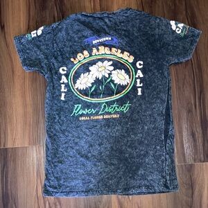 On Fire Los Angeles Cali Flower Graphic Tee - Black
